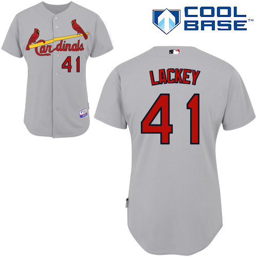 John Lackey #41 MLB Jersey-St Louis Cardinals Men's Authentic Road Gray Cool Base Baseball Jersey